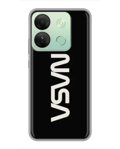 Чехол для Infinix Smart 7 HD с картинкой «NASA — вертикальный логотип»