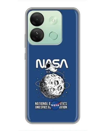 Чехол для Infinix Smart 7 HD с картинкой «NASA — лунная миссия»