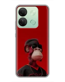 Чехол для Infinix Smart 7 HD с картинкой «Bored Ape в красном» Чехол для Infinix Smart 7 HD с картинкой «Bored Ape в красном»
