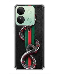 Чехол для Infinix Smart 7 HD с картинкой «Gucci — змея на полосе»