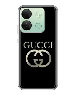 Чехол для Infinix Smart 7 HD с картинкой «Gucci — золото на черном»