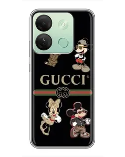 Чехол для Infinix Smart 7 HD с картинкой «Gucci — герои Disney и монограмма»