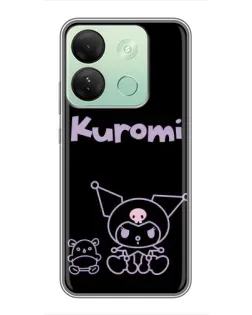 Чехол для Infinix Smart 7 HD с картинкой «Kuromi — черный минимализм» Чехол для Infinix Smart 7 HD с картинкой «Kuromi — черный минимализм»