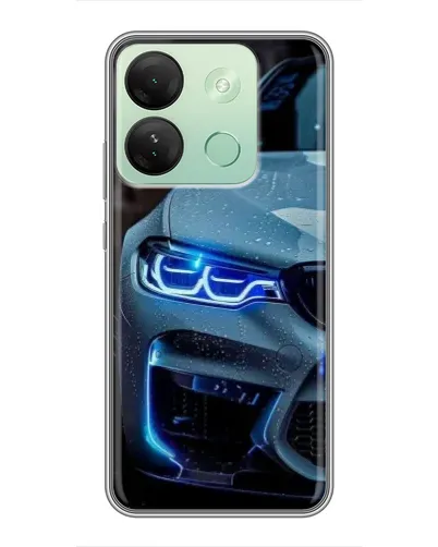 Чехол для Infinix Smart 7 HD с картинкой «Взгляд BMW с синими фарами» Чехол для Infinix Smart 7 HD с картинкой «Взгляд BMW с синими фарами»
