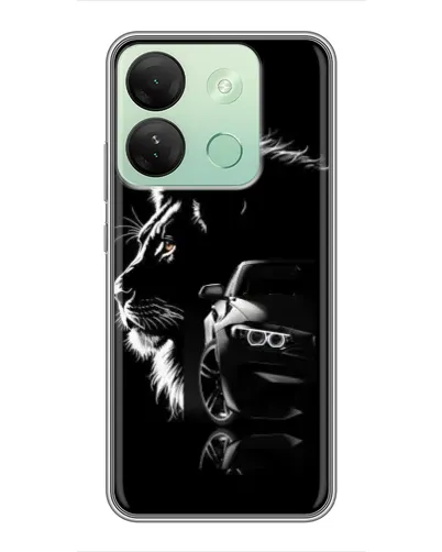 Чехол для Infinix Smart 7 HD с картинкой «BMW и лев» Чехол для Infinix Smart 7 HD с картинкой «BMW и лев»
