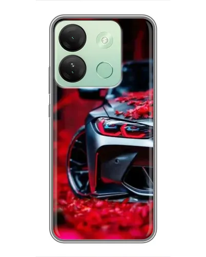 Чехол для Infinix Smart 7 HD с картинкой «Спортивная BMW и цветы» Чехол для Infinix Smart 7 HD с картинкой «Спортивная BMW и цветы»