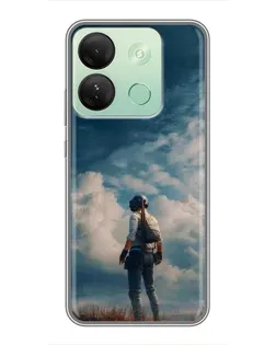 Чохол для Infinix Smart 7 HD з картинкою «Герой PUBG на скелі»