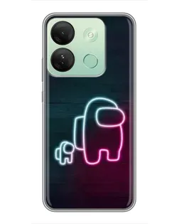 Чехол для Infinix Smart 7 HD с картинкой «Among Us неон-арт»