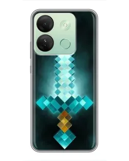 Чехол для Infinix Smart 7 HD с картинкой «Алмазный меч неон» Чехол для Infinix Smart 7 HD с картинкой «Алмазный меч неон»