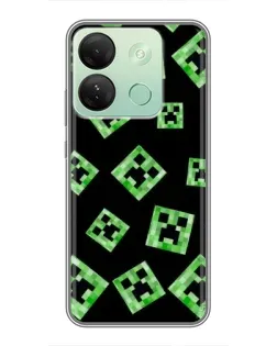 Чехол для Infinix Smart 7 HD с картинкой «Паттерн с криперами» Чехол для Infinix Smart 7 HD с картинкой «Паттерн с криперами»