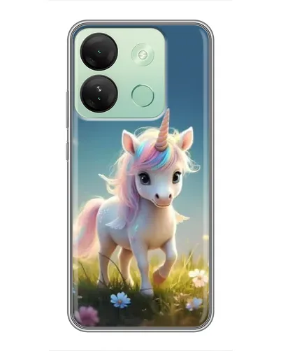 Чехол для Infinix Smart 7 HD с картинкой «Единорог на поляне»