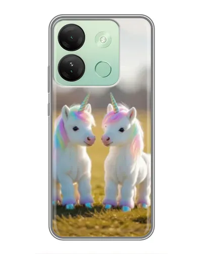 Чехол для Infinix Smart 7 HD с картинкой «Пара единорогов»