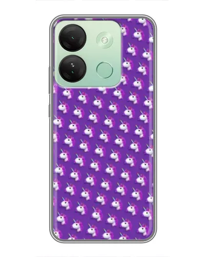 Чехол для Infinix Smart 7 HD с картинкой «Единороги на фиолетовом»