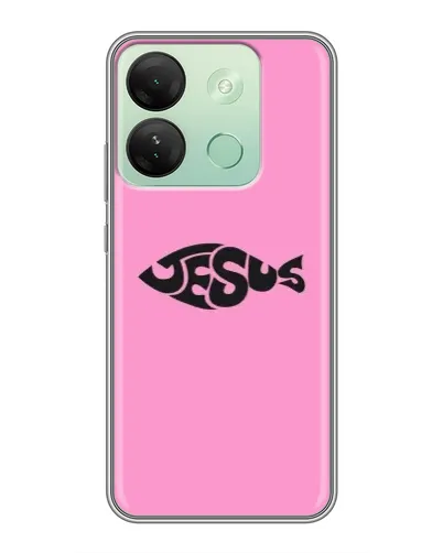 Чехол для Infinix Smart 7 HD с картинкой «Розовый символ Jesus» Чехол для Infinix Smart 7 HD с картинкой «Розовый символ Jesus»