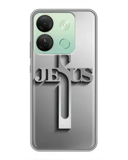 Чехол для Infinix Smart 7 HD с картинкой «Металлический крест Jesus» Чехол для Infinix Smart 7 HD с картинкой «Металлический крест Jesus»