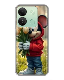 Чохол для Infinix Smart 7 HD з картинкою «Міккі з тюльпанами»