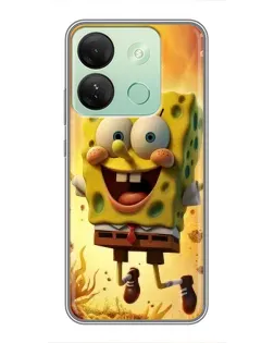 Чехол для Infinix Smart 7 HD с картинкой «Губка Боб прыгает»