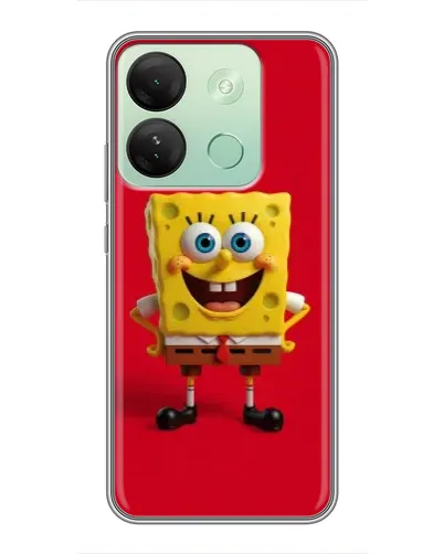 Чехол для Infinix Smart 7 HD с картинкой «Спанч Боб на красном»