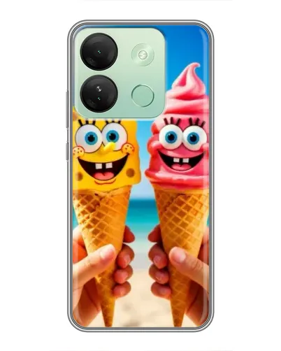 Чехол для Infinix Smart 7 HD с картинкой «Спанч Боб мороженое»
