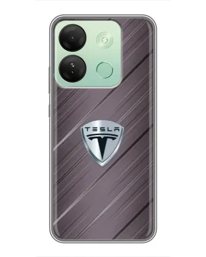 Чехол для Infinix Smart 7 HD с картинкой «Металлическая текстура Tesla»