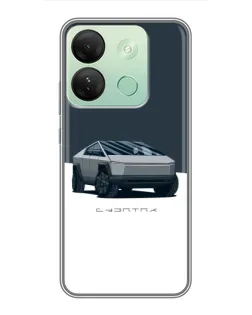 Чехол для Infinix Smart 7 HD с картинкой «Серебристый Cybertruck Tesla»