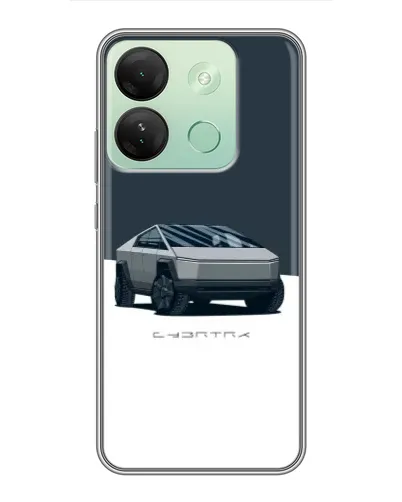 Чехол для Infinix Smart 7 HD с картинкой «Серебристый Cybertruck Tesla»