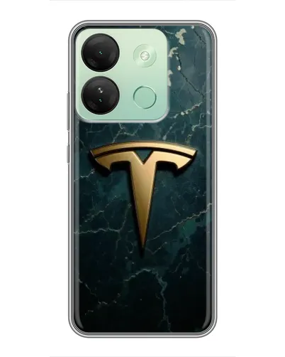 Чехол для Infinix Smart 7 HD с картинкой «Мраморная Tesla Gold»