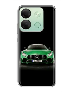 Чехол для Infinix Smart 7 HD с картинкой «Mercedes — неоновый лого»