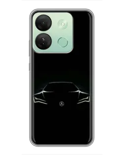 Чехол для Infinix Smart 7 HD с картинкой «Mercedes — силуэт авто»