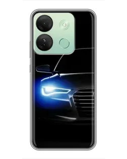 Чехол для Infinix Smart 7 HD с картинкой «Неоновый взгляд Audi»