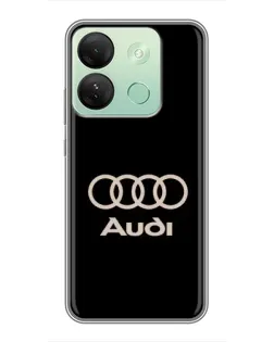 Чехол для Infinix Smart 7 HD с картинкой «Audi — золотой логотип»