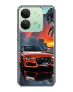 Чехол для Infinix Smart 7 HD с картинкой «Audi — закат»