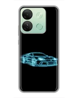 Чехол для Infinix Smart 7 HD с картинкой «Неоновый контур Lamborghini» Чехол для Infinix Smart 7 HD с картинкой «Неоновый контур Lamborghini»
