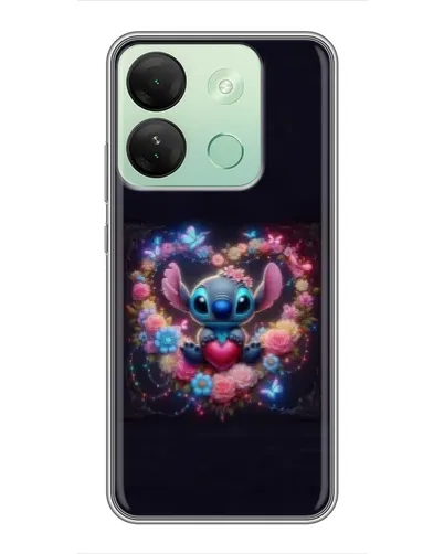 Чехол для Infinix Smart 7 HD с картинкой «Stitch в цветах» Чехол для Infinix Smart 7 HD с картинкой «Stitch в цветах»