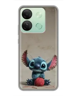 Чехол для Infinix Smart 7 HD с картинкой «Стич на коричневом фоне»