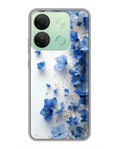 Чехол для Infinix Smart 7 HD с картинкой «Голубой цветочный каскад»