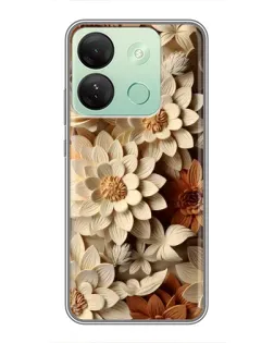 Чохол для Infinix Smart 7 HD з картинкою «Бежевий флористичний декор» Чохол для Infinix Smart 7 HD з картинкою «Бежевий флористичний декор»