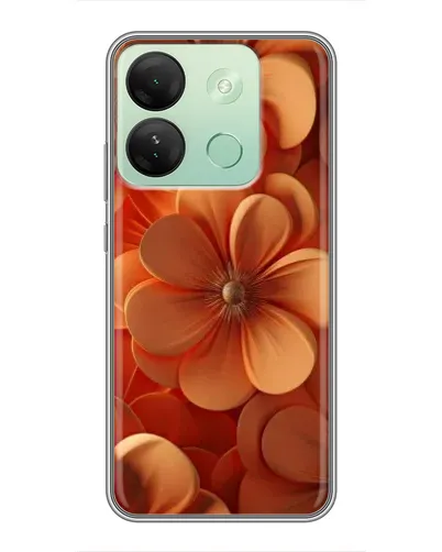Чехол для Infinix Smart 7 HD с картинкой «Оранжевый макро цветок»