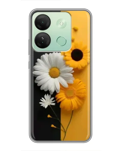 Чехол для Infinix Smart 7 HD с картинкой «Подсолнух и ромашка»