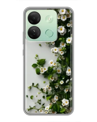 Чехол для Infinix Smart 7 HD с картинкой «Ветка мелких белых цветов»