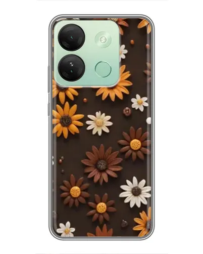 Чехол для Infinix Smart 7 HD с картинкой «Узор из маленьких подсолнухов»