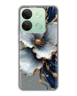 Чохол для Infinix Smart 7 HD з картинкою «Біла квітка та золотий флюїд» Чохол для Infinix Smart 7 HD з картинкою «Біла квітка та золотий флюїд»