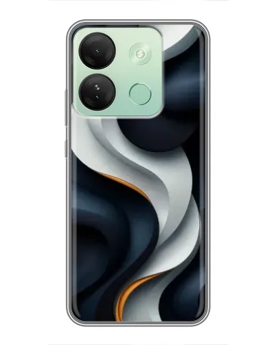 Чехол для Infinix Smart 7 HD с картинкой «Объемные черно-белые ленты» Чехол для Infinix Smart 7 HD с картинкой «Объемные черно-белые ленты»