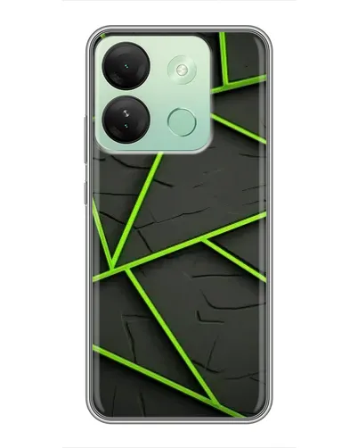 Чехол для Infinix Smart 7 HD с картинкой «Зеленые геометрические линии» Чехол для Infinix Smart 7 HD с картинкой «Зеленые геометрические линии»