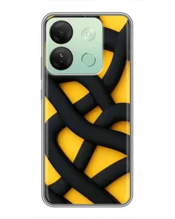 Чохол для Infinix Smart 7 HD з картинкою «Чорне жовте переплетення» Чохол для Infinix Smart 7 HD з картинкою «Чорне жовте переплетення»