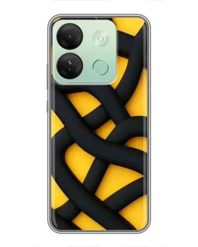 Чехол для Infinix Smart 7 HD с картинкой «Черное желтое переплетение» Чехол для Infinix Smart 7 HD с картинкой «Черное желтое переплетение»