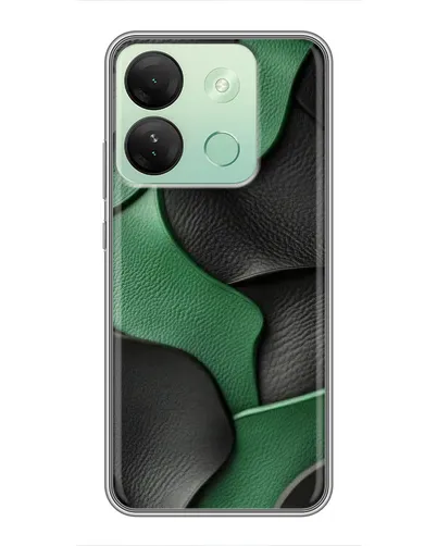 Чехол для Infinix Smart 7 HD с картинкой «Зеленые кожаные волны» Чехол для Infinix Smart 7 HD с картинкой «Зеленые кожаные волны»