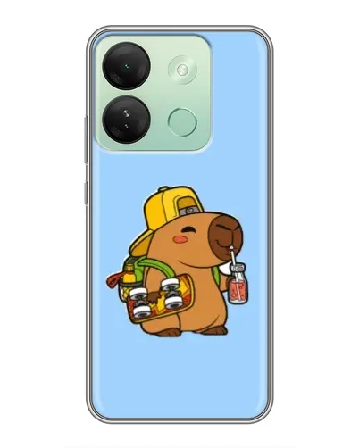 Чехол для Infinix Smart 7 HD с картинкой «Капибара на скейте»