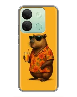 Чехол для Infinix Smart 7 HD с картинкой «Капибара на отдыхе»