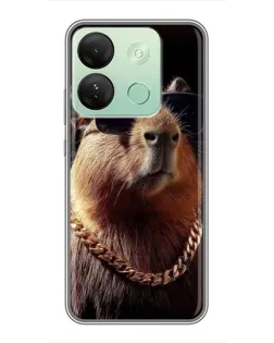Чехол для Infinix Smart 7 HD с картинкой «Капибара золотая цепь»